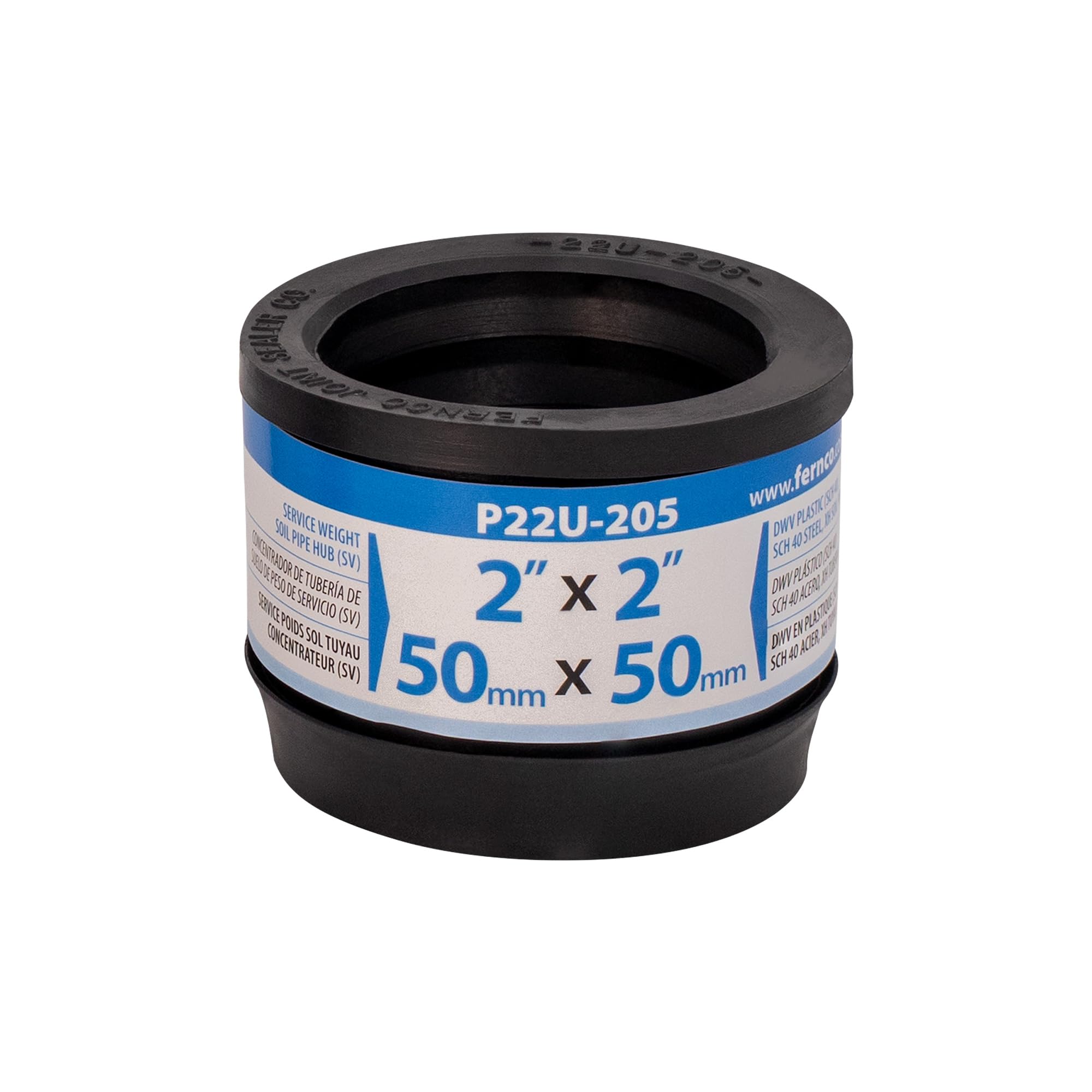 Amazon.com: Fernco P22U-205 2-in. Service Weight Cast Iron Hub to